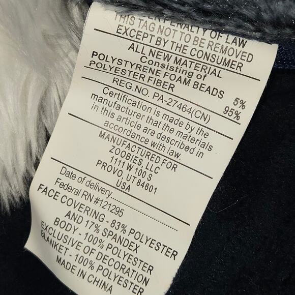 Zoobies Pets Wyatt Wolf Plush with Blanket 25x16  Nap Travel 2010 - Picture 16 of 16